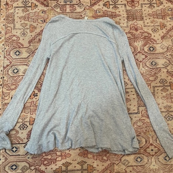 Free People | We The Free Gray Waffle Knit Scoop Neck Thermal Tunic XS - Picture 7 of 8